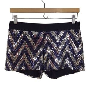 Jessica Simpson Chevron Striped Sequin Shorts NEW